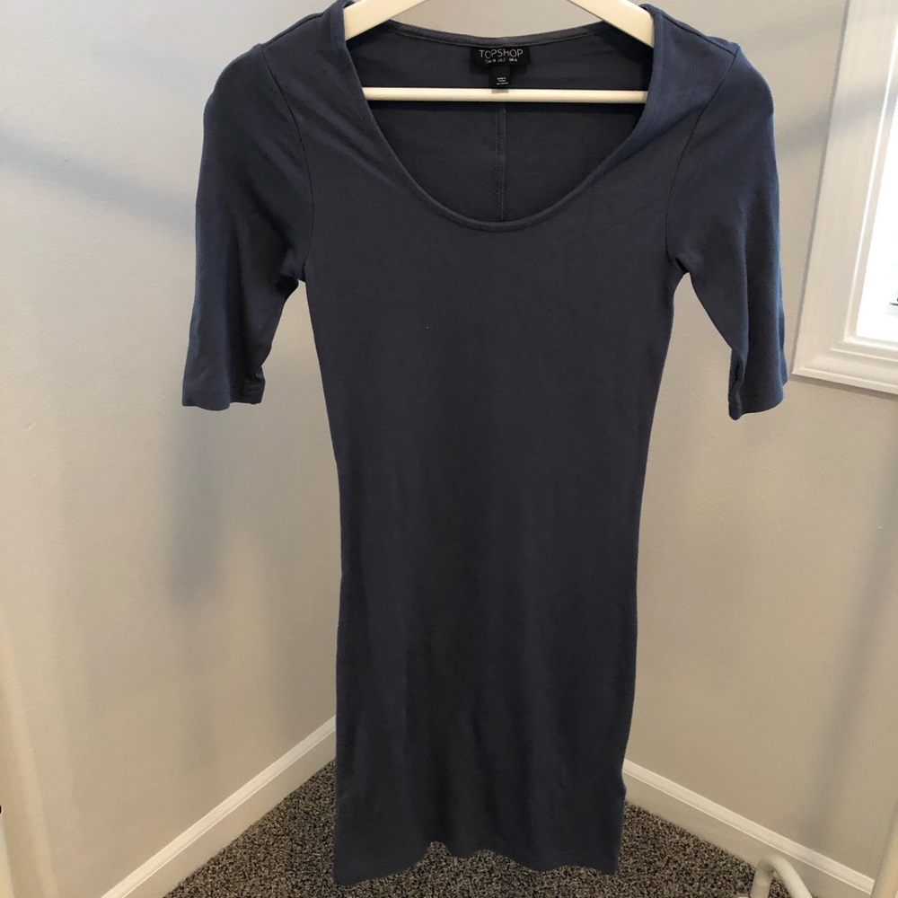 Blue bodycon Topshop mini dress